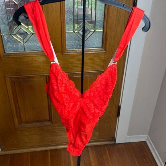 We Are Hah Cheap And Cheerful Bodysuit In Blood Orange Small Nwt - Picture 2 of 9